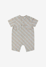 Burberry Kids Babies Check Print Onesie Beige 8089277_68747