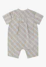 Burberry Kids Babies Check Print Onesie Beige 8089277_68747