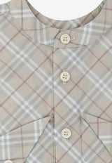 Burberry Kids Babies Check Print Onesie Beige 8089277_68747