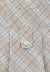 Burberry Kids Babies Check Print Onesie Beige 8089277_68747