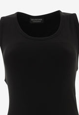 Balenciaga Ribbed Crewneck Midi Dress Black 794448TOV051000_69009