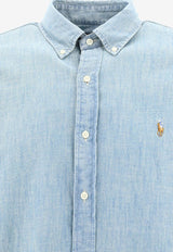 Polo Ralph Lauren Logo-Embroidered Denim Shirt Blue 710792042001CHAMBRAY_56577