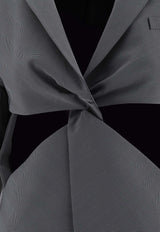 Coperni Twisted Cut-Out Tailored Jacket Gray COPV30823BLAGRE_58633