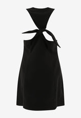 GANNI Twill Mini Buttoned Dress Black F9224099_69315