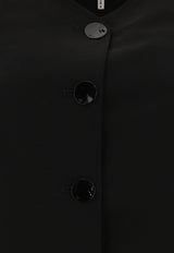 GANNI Twill Mini Buttoned Dress Black F9224099_69315