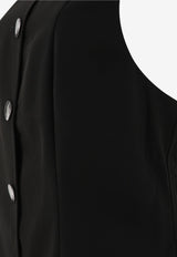 GANNI Twill Mini Buttoned Dress Black F9224099_69315