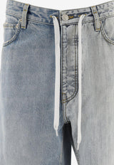 Balenciaga Fifty-Fifty Wide-Leg Jeans Blue 793766TQW752664_69438