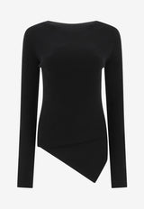 Rick Owens DRKSHDW Ribbed Asymmetrical Sweater Black RP02D3639RIBVI09_69607