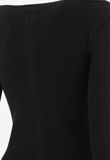 Rick Owens DRKSHDW Ribbed Asymmetrical Sweater Black RP02D3639RIBVI09_69607