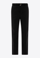 Sacai Pinstriped Wool Tailored Pants Black 24-03480M001_70889