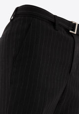 Sacai Pinstriped Wool Tailored Pants Black 24-03480M001_70889