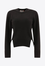 Alexander McQueen Chevron Corset Sweater in Wool 798349Q1BAP1000_70130 Black