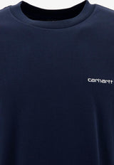 Carhartt Wip Script Embroidered T-shirt Navy I0304352AH.XX_70658