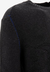 Burberry Logo Jacquard Cashmere Sweater Gray 8092863_71134