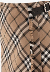 Burberry Check Pattern Mini Skirt Beige 8095396_71109