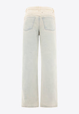 Givenchy Oversized Denim and Tweed Jeans BW50WG5YB5128_71131 Blue