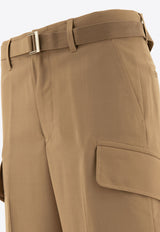 Sacai Mid-Rise Belted Pants Beige 24-03423M651_71123