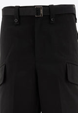 Sacai Mid-Rise Belted Pants Black 24-03429M001_71097