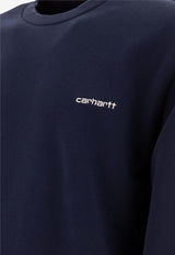 Carhartt Wip Script Embroidered Sweatshirt Navy I0336572AH.XX_71194
