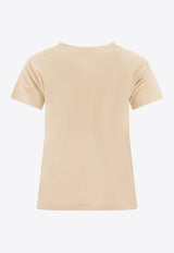 PINKO Logo Print T-shirt Beige 100355A2A3C16_71179
