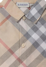 Burberry Kids Baby Girls All-Over Check Onesie Beige 8092758_71404