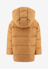 Fendi Kids Boys Logo Patch Down Jacket Beige JUA176AS56F1F4G_71546