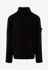 Stone Island Junior Boys Compass Patch Turtleneck Sweater Black 8116504A2V0029_71602