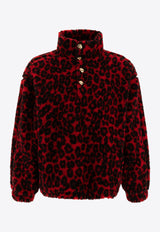 Alexander McQueen Leopard Print Fleece Jacket 801980QXABB6045_72360 Red