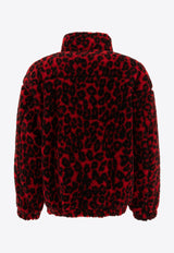 Alexander McQueen Leopard Print Fleece Jacket 801980QXABB6045_72360 Red