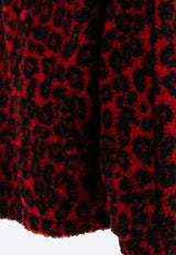 Alexander McQueen Leopard Print Fleece Jacket 801980QXABB6045_72360 Red