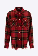 Alexander McQueen Distressed Tartan Overshirt 805529QUABW6120_72315