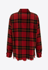 Alexander McQueen Distressed Tartan Overshirt 805529QUABW6120_72315