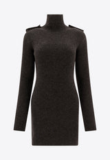 Alexander McQueen Ribbed Knit Mini Dress 807656Q1BBP1015_72513 Gray