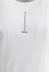 Alexander McQueen Draped Ribbed Tank Top 804191QLADW9000_72655 White