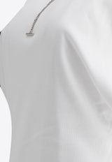 Alexander McQueen Draped Ribbed Tank Top 804191QLADW9000_72655 White