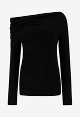 Givenchy Asymmetrical Draped Top Black BW61BL316L001_72975