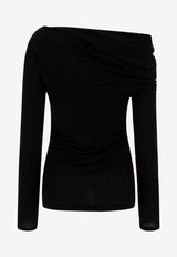 Givenchy Asymmetrical Draped Top Black BW61BL316L001_72975