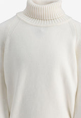 Stone Island Junior Boys Compass Patch Turtleneck Sweater White 8116504A2V0099_72978