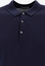 John Smedley Belper Long-Sleeved Polo T-shirt Blue BELPERMIDNIGHT_73136