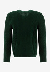 Polo Ralph Lauren Cable Knit Logo Sweater Green 710876762004MOSS AGATE_73229