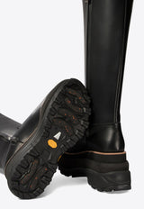 Sacai Moto 80 Leather Chunky Knee-High Boots Black 24-07474001_71210