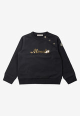 Moncler Kids Baby Girls Logo Print Sweatshirt Blue 8G00003-K-89A23778_73664