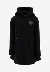 Moncler Kids Girls Logo Embroidered Hoodie Dress Black 8I00008-899PS999_73630