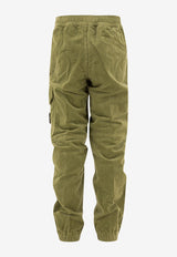 Stone Island Junior Boys Compass Patch Corduroy Pants Green 811630403V0055_73642