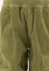 Stone Island Junior Boys Compass Patch Corduroy Pants Green 811630403V0055_73642