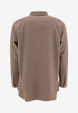 Needles Logo-Embroidered Button Shirt Brown PU213A-TAUPE_74195