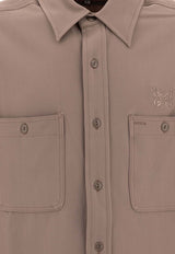 Needles Logo-Embroidered Button Shirt Brown PU213A-TAUPE_74195
