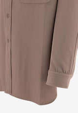 Needles Logo-Embroidered Button Shirt Brown PU213A-TAUPE_74195