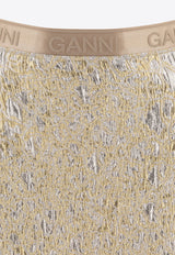 GANNI Metallic Mini A-line Skirt W0038012_74421 Gold