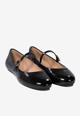Gianvito Rossi Carla Patent Leather Ballet Flats Black G2222305GOMBLACK_74497